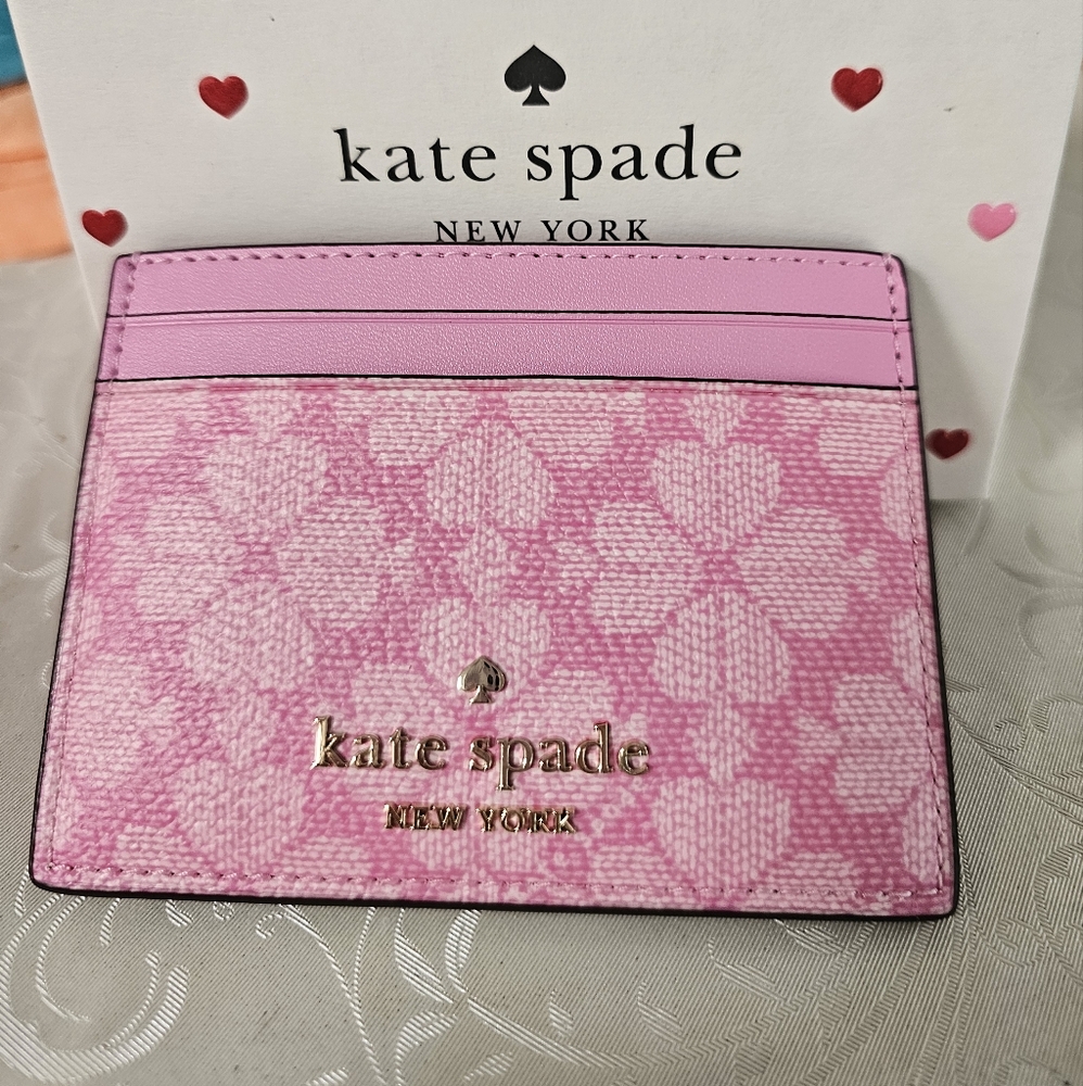 Kate Spade Boxed Spade Flower Small Slim Card Holder NWT